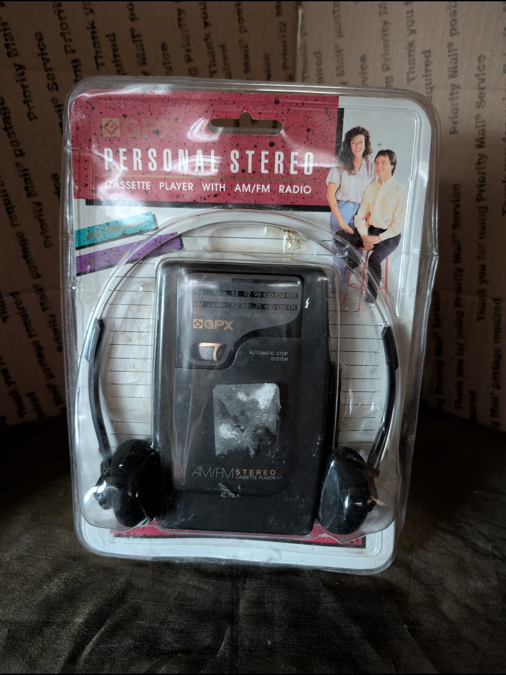 GPX Black On-Ear Headphones with AM/FM Cassette Player